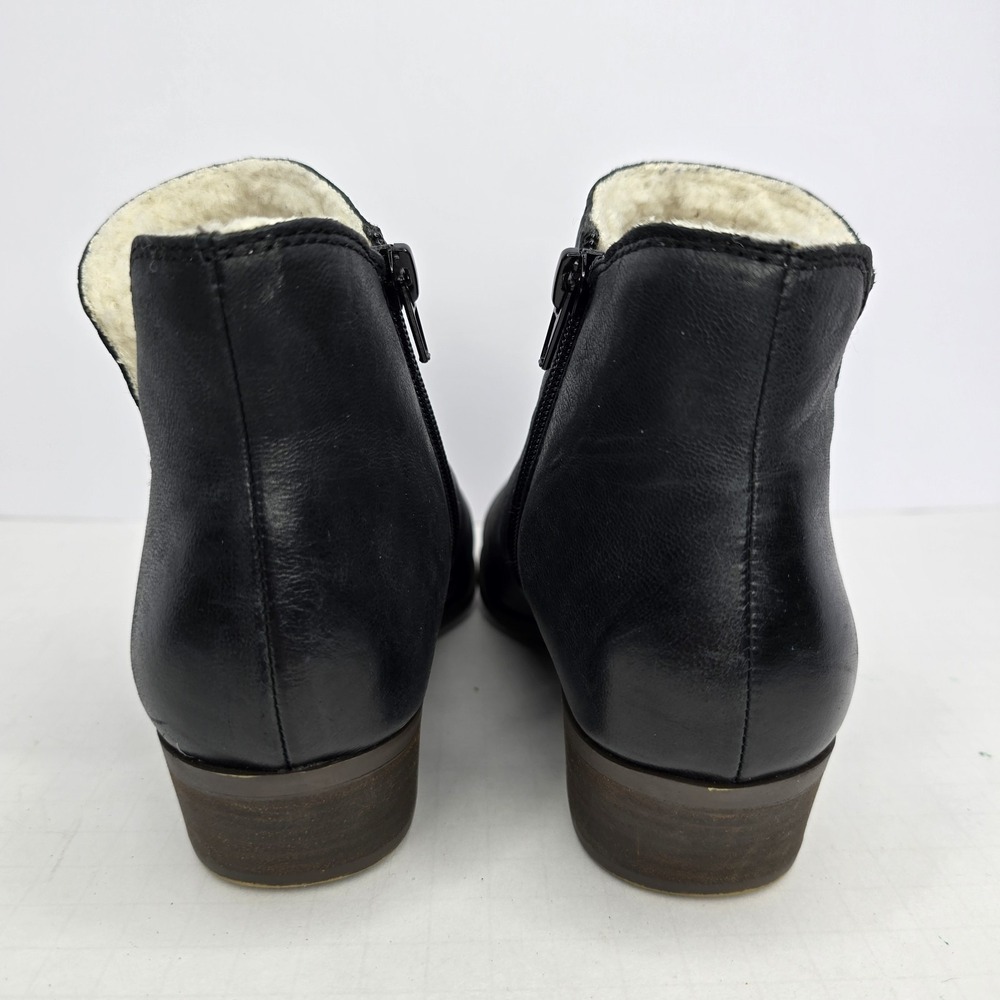 Lucky Brand Banterr2 Ankle Boots Womens Size 7.5 M Black Leather‎ Side Zip Shoes - Picture 4 of 12